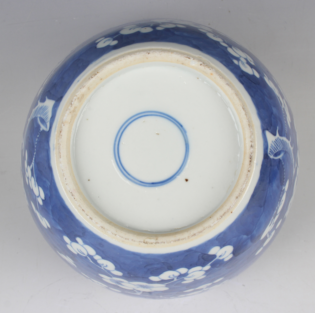 A small group of Chinese blue and white porcelain, late 19th century, comprising a prunus- - Image 18 of 26