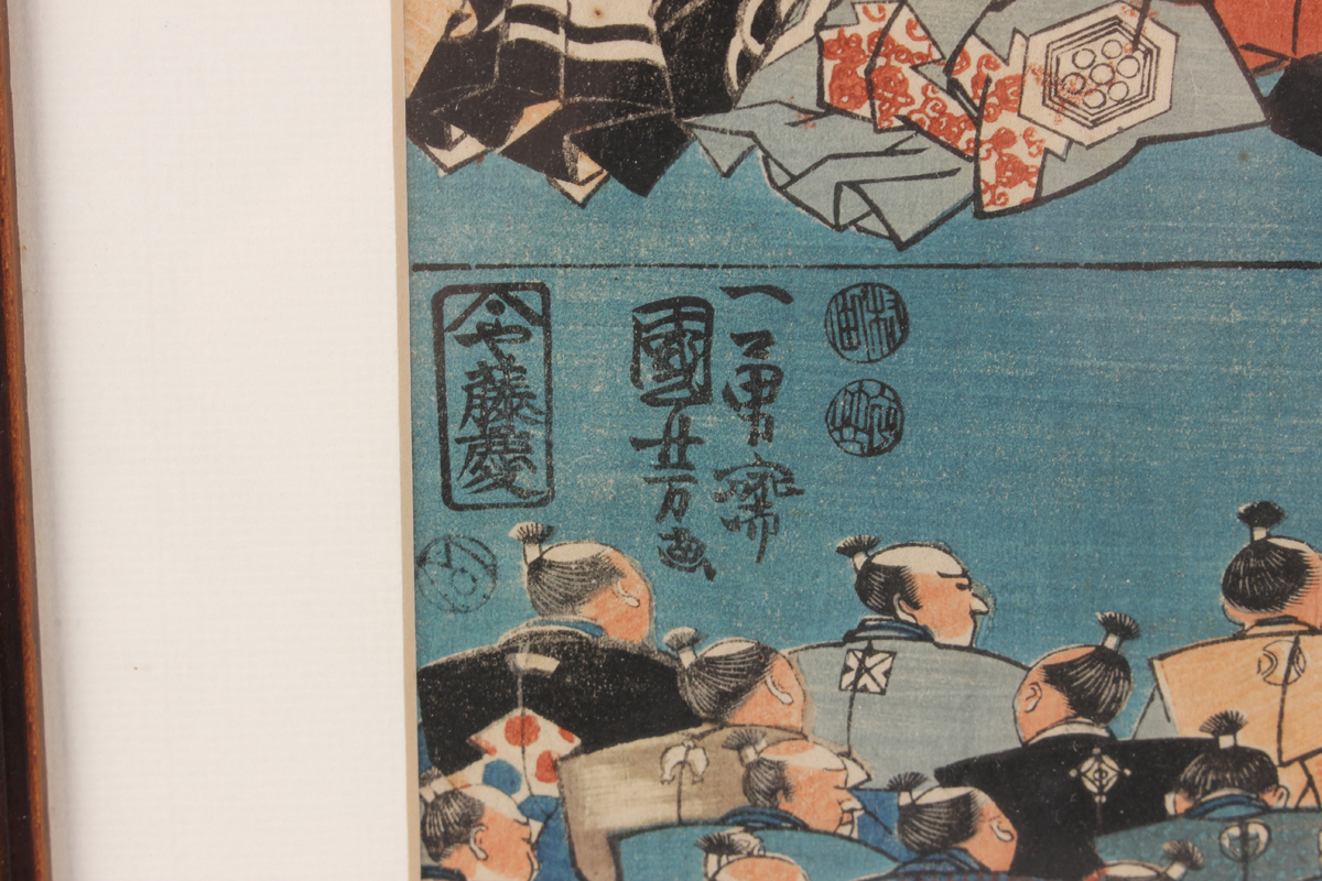 Utagawa Kuniyoshi (1797-1861) - a Japanese woodblock oban tateye print depicting the Conference of - Image 9 of 13