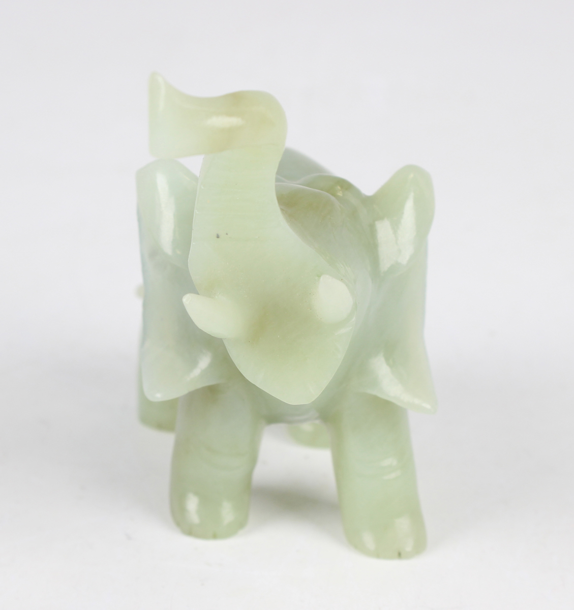 A Chinese jade pendant with wood stand, mid-20th century, the two-piece pendant with carved and - Image 10 of 22