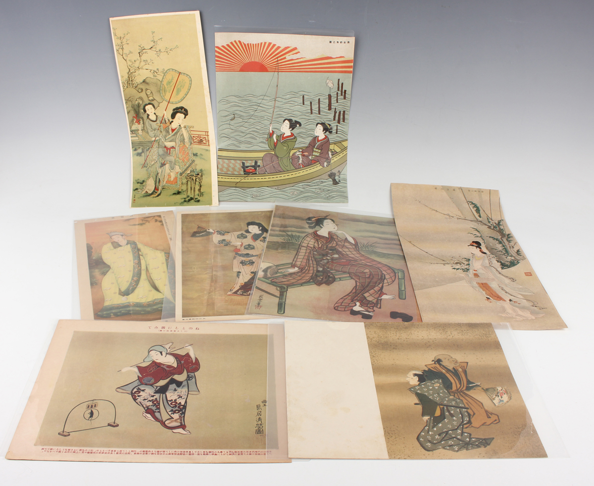 A collection of assorted Japanese prints, 20th century, including various Hiroshige Tokaido road - Image 11 of 40