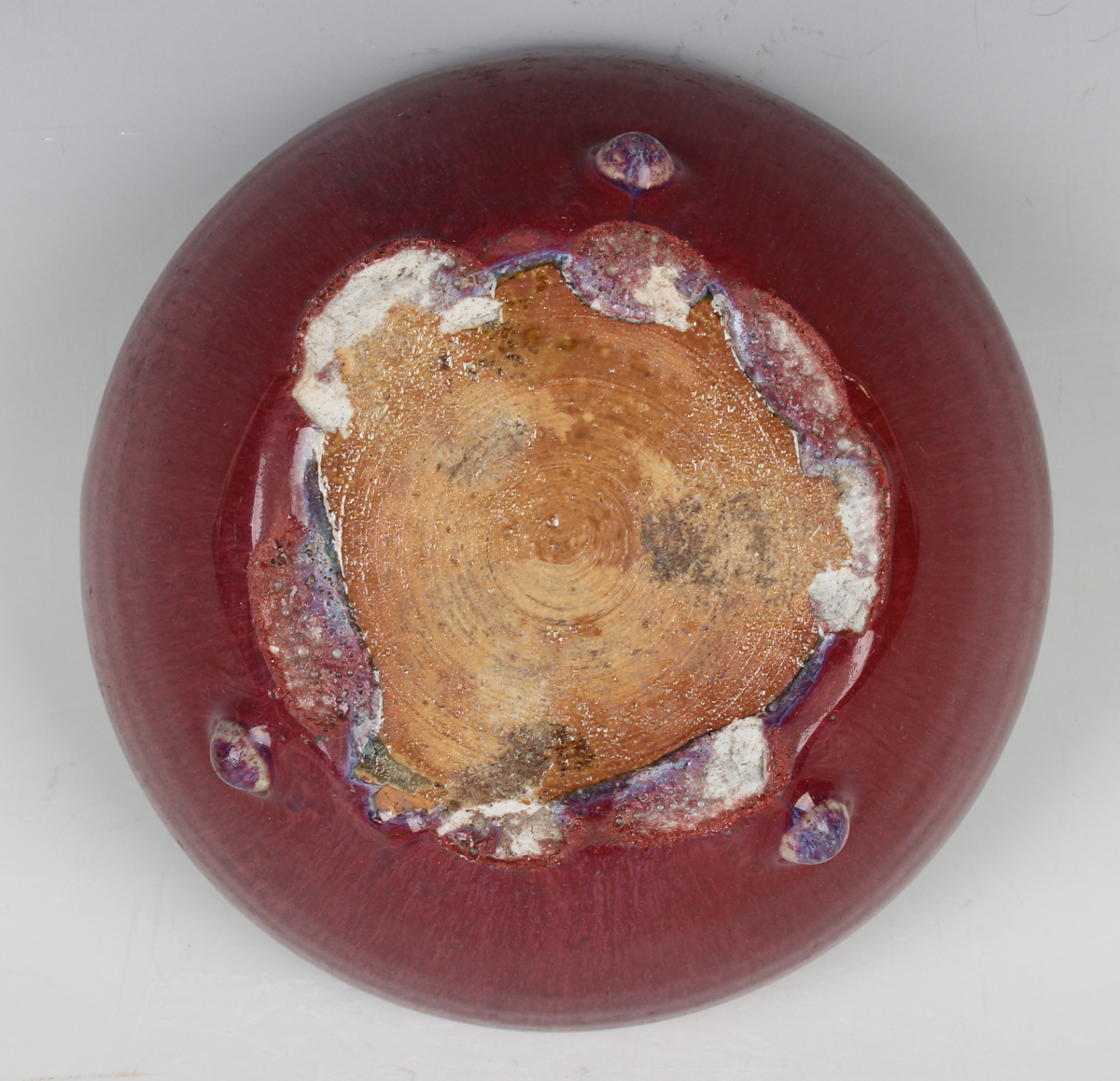 A Chinese flambé glazed porcelain bowl, Qing dynasty, the rounded sides rising to an everted rim - Image 9 of 18