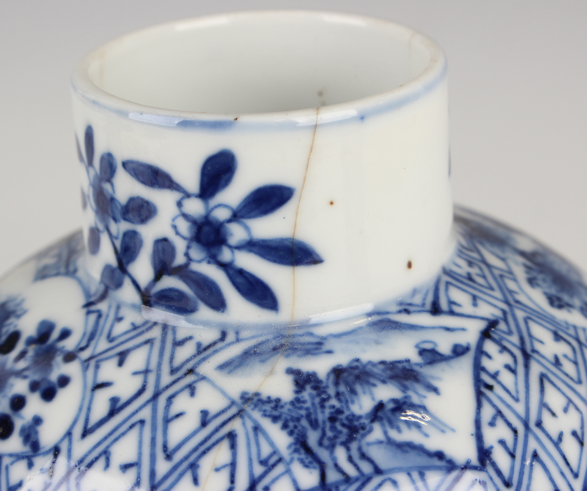 A small group of Chinese blue and white porcelain, mostly late 19th century, including a baluster - Image 17 of 36