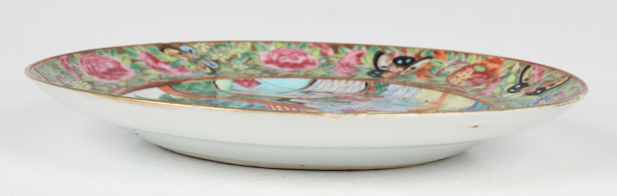 A set of six Chinese Canton famille rose porcelain plates, mid-19th century, each painted with a - Image 22 of 25