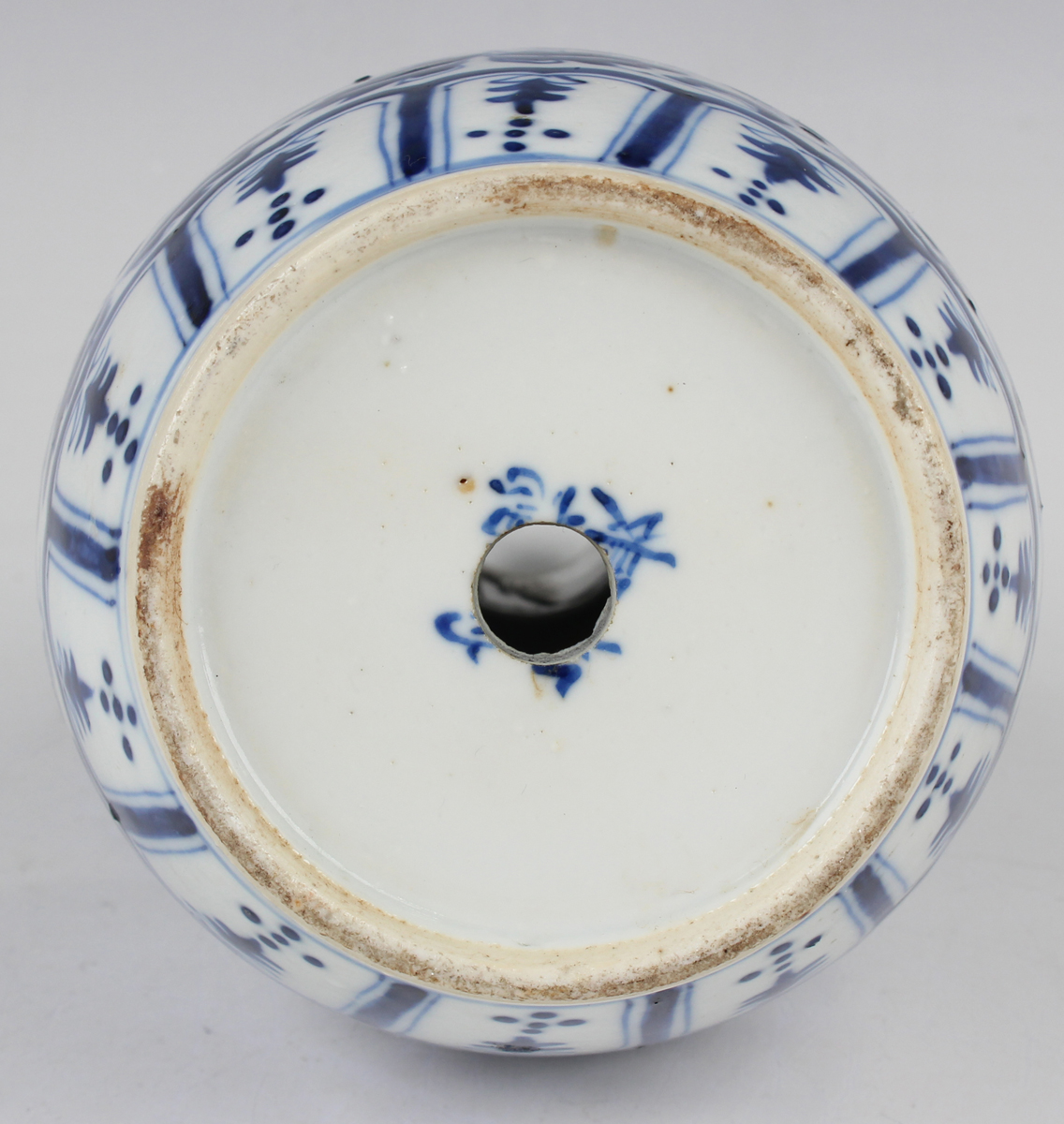 A small group of Chinese blue and white porcelain, late 19th century, comprising a prunus- - Image 13 of 26