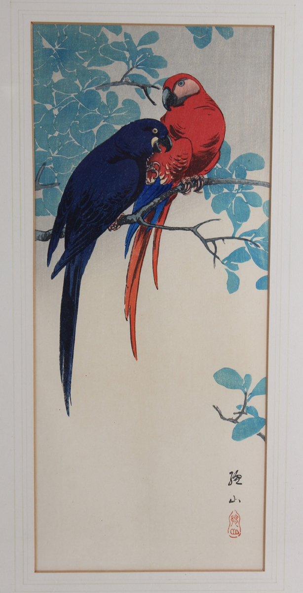 Sozan Ito (born 1884) - a pair of Japanese woodblock prints, early 20th century, depicting a peacock - Image 10 of 10