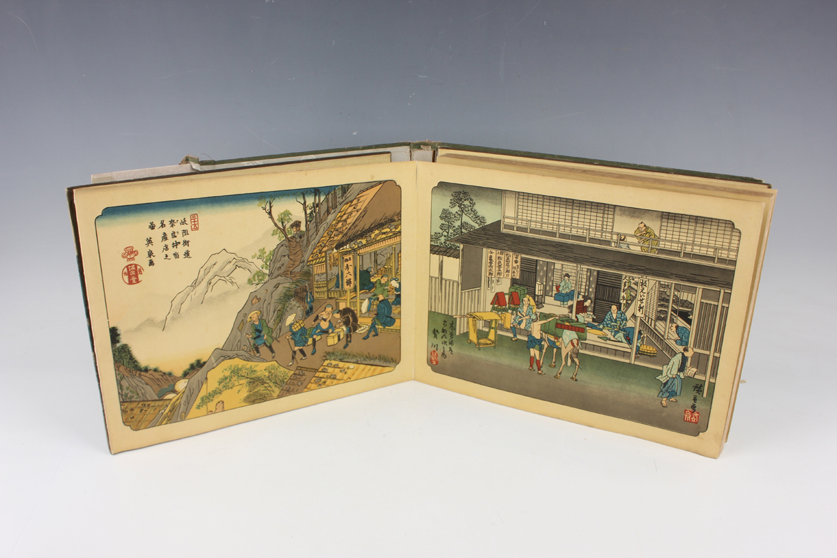 A collection of assorted Japanese prints, 20th century, including various Hiroshige Tokaido road - Image 31 of 40