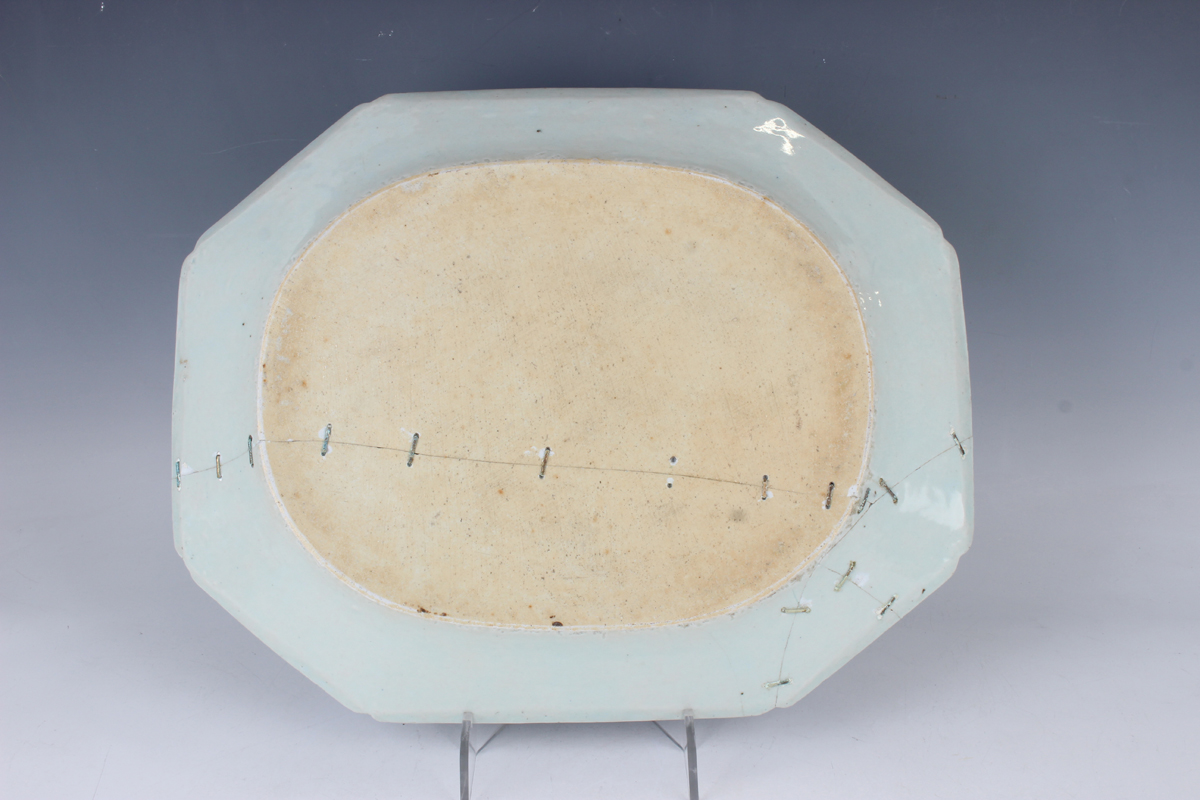 A group of six Chinese blue and white export porcelain meat dishes, Qianlong period, comprising four - Image 41 of 44