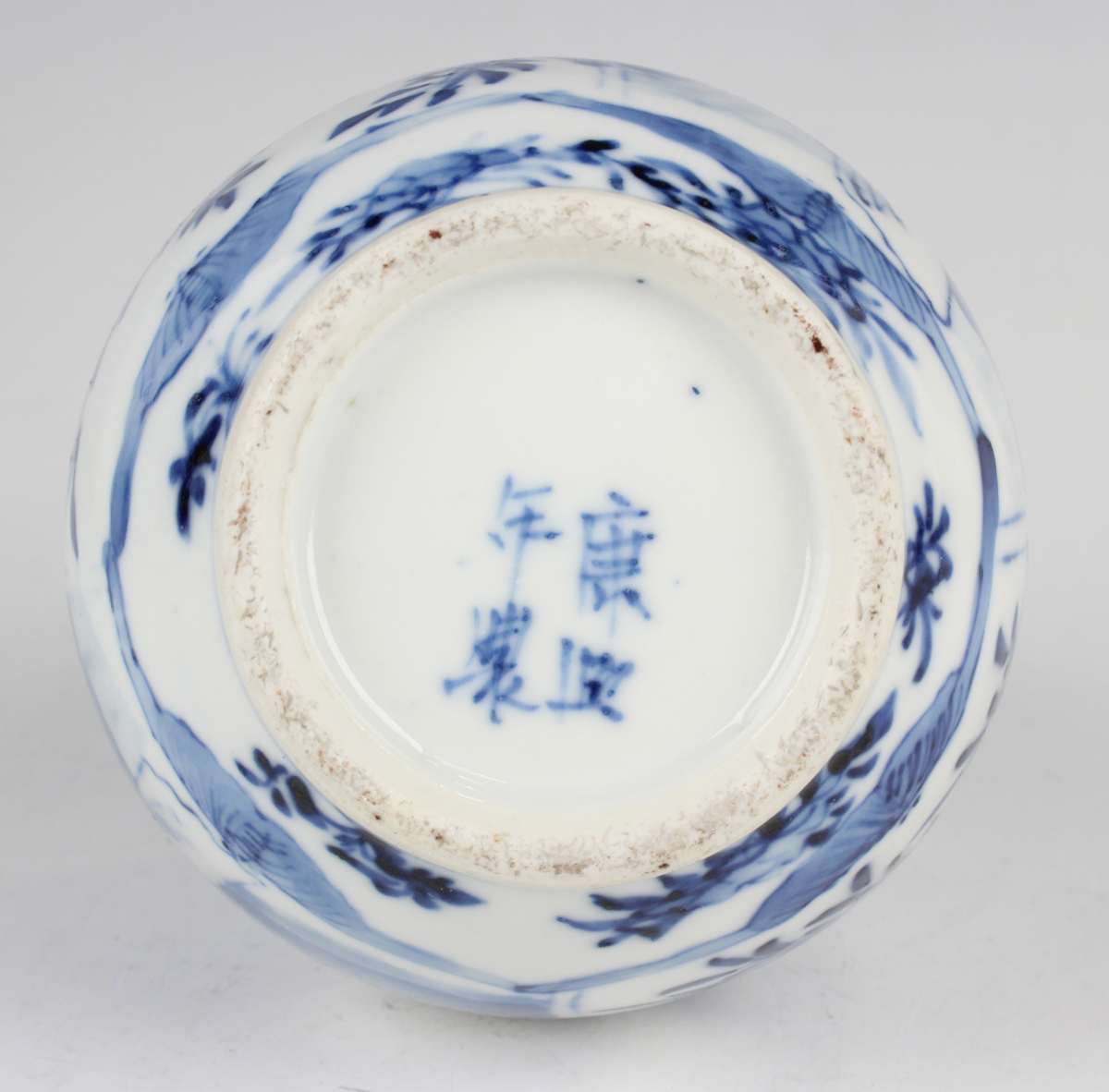 A Chinese blue and white porcelain double gourd shaped vase, mark of Kangxi but late 19th century, - Image 21 of 25