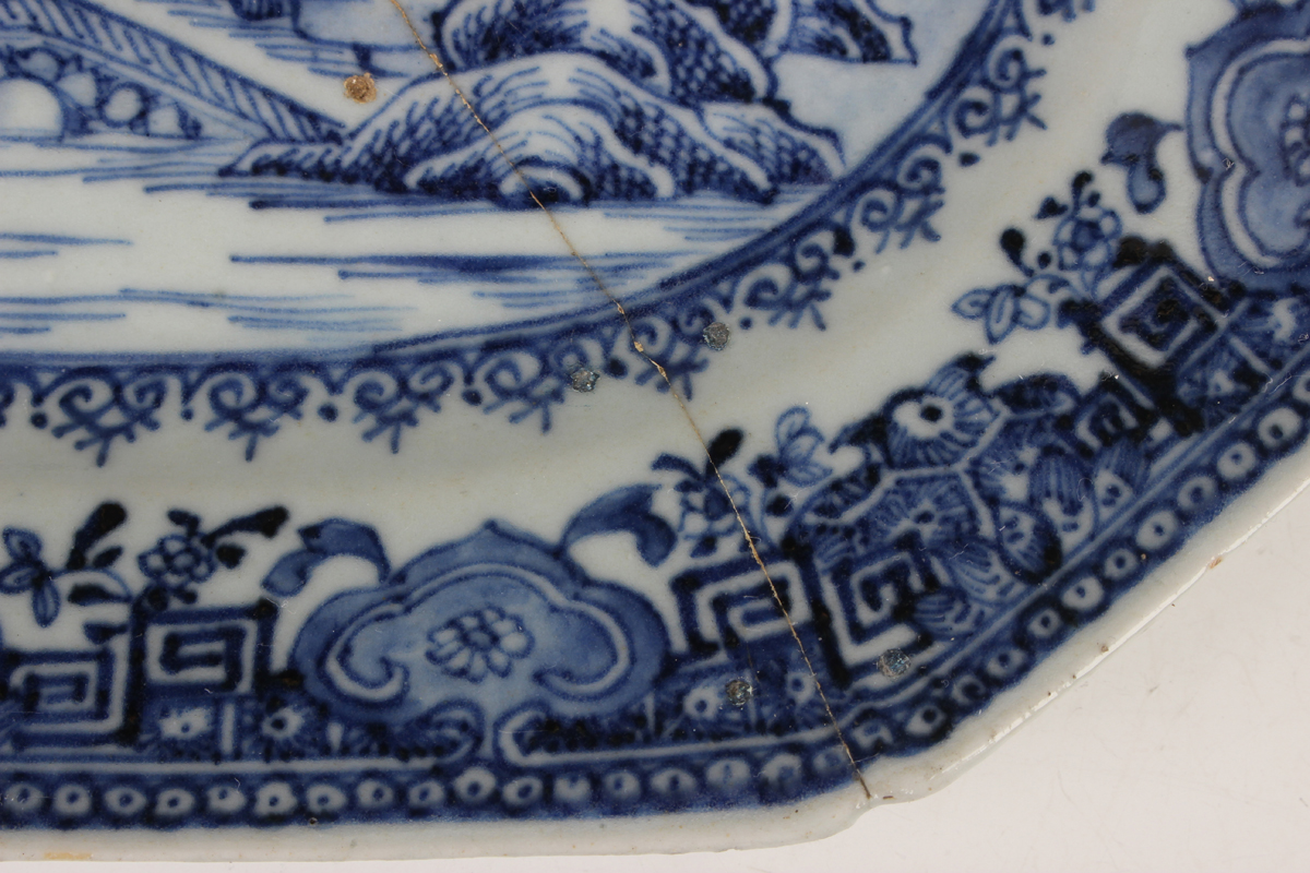 A group of six Chinese blue and white export porcelain meat dishes, Qianlong period, comprising four - Image 3 of 44