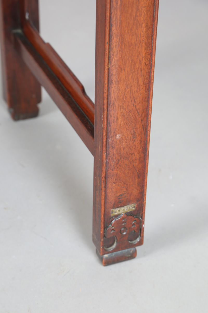 A Chinese hardwood altar table, 20th century, the rectangular panelled top with curved ends, the - Image 18 of 28