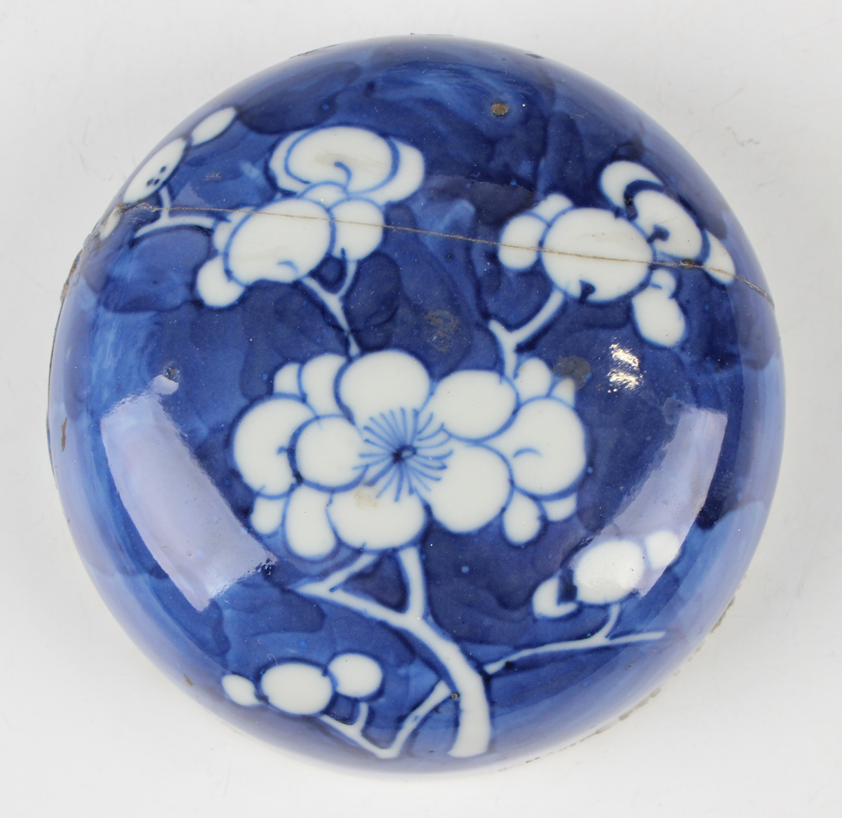 A small group of Chinese blue and white porcelain, late 19th century, comprising a prunus- - Image 22 of 26