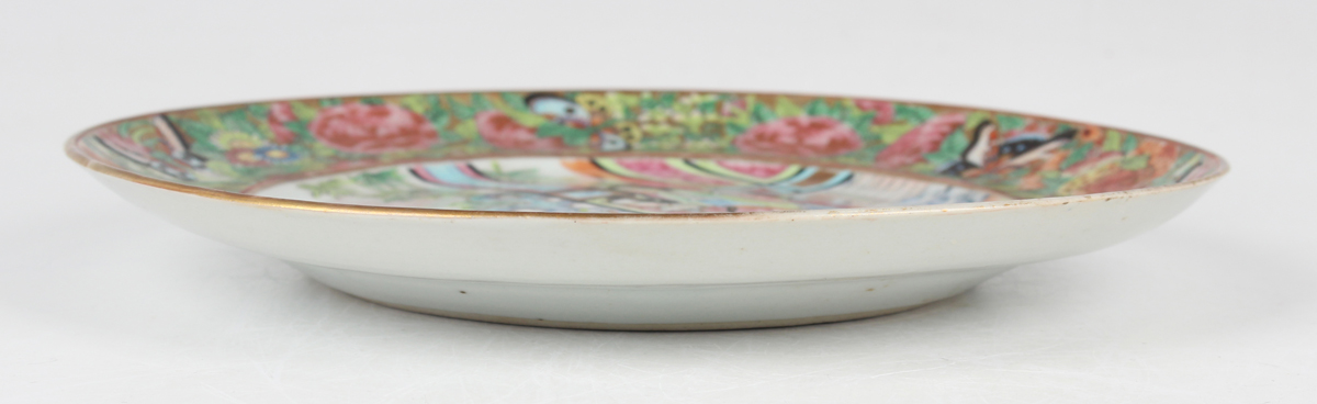 A set of six Chinese Canton famille rose porcelain plates, mid-19th century, each painted with a - Image 15 of 26