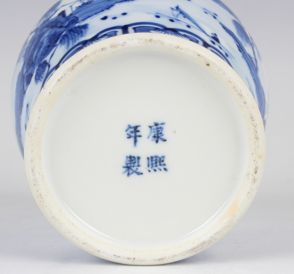 A small group of Chinese blue and white porcelain, mostly late 19th century, including a baluster - Image 12 of 36