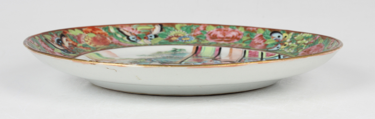 A set of six Chinese Canton famille rose porcelain plates, mid-19th century, each painted with a - Image 10 of 25