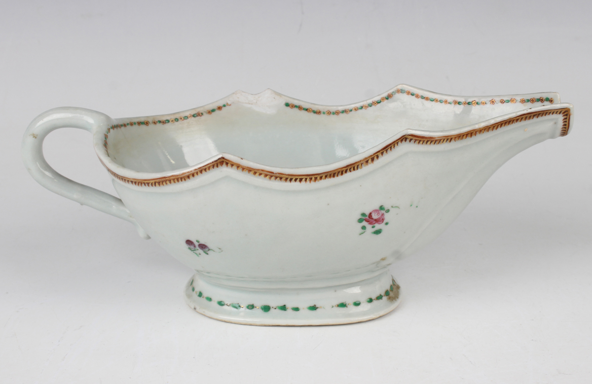 A small group of Chinese export porcelain, Qianlong period, comprising a pair of oval dishes, length - Image 11 of 23