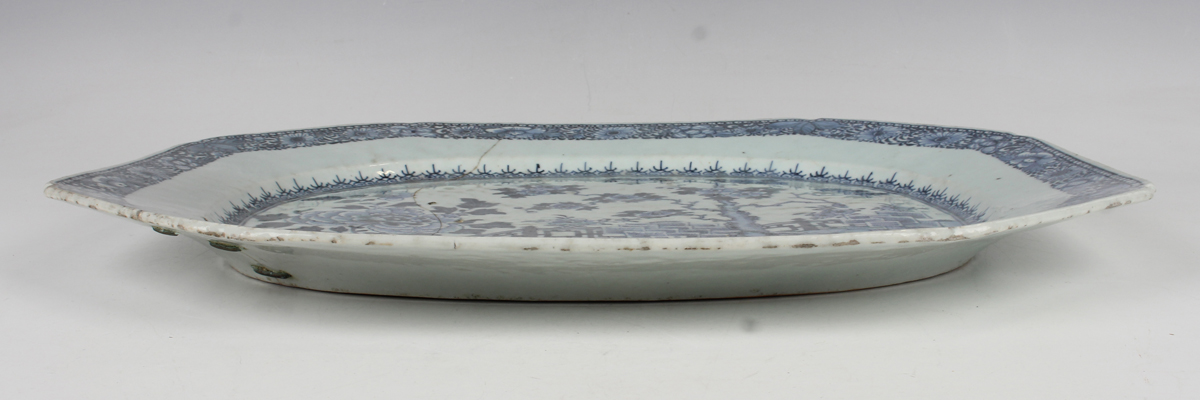 A group of six Chinese blue and white export porcelain meat dishes, Qianlong period, comprising four - Image 33 of 44