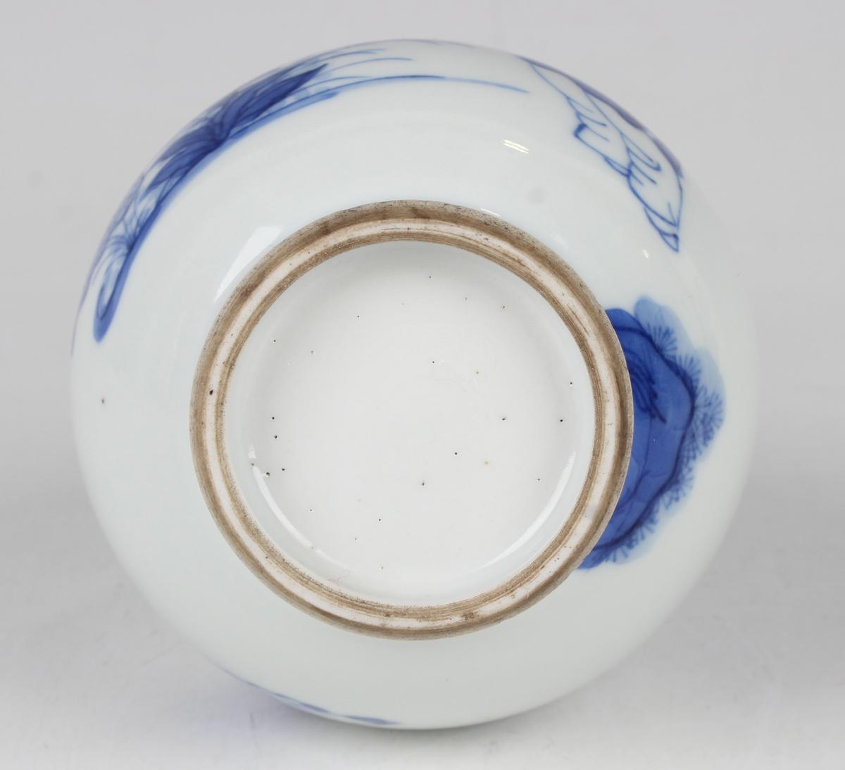 A Chinese blue and white porcelain bottle vase, Kangxi period, the ovoid body and flared narrow neck - Image 2 of 9