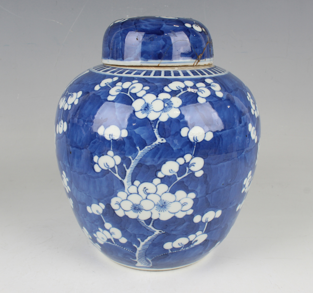 A small group of Chinese blue and white porcelain, late 19th century, comprising a prunus- - Image 24 of 26