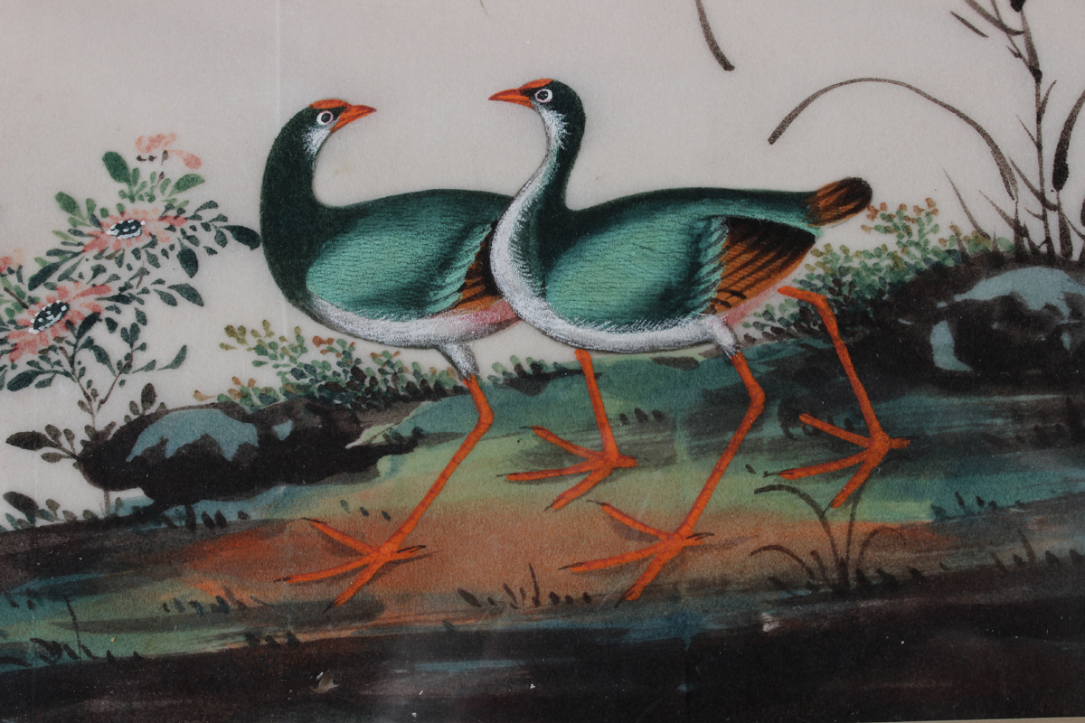 A set of four Chinese Canton export watercolour paintings on rice paper, mid to late 19th century, - Image 3 of 12