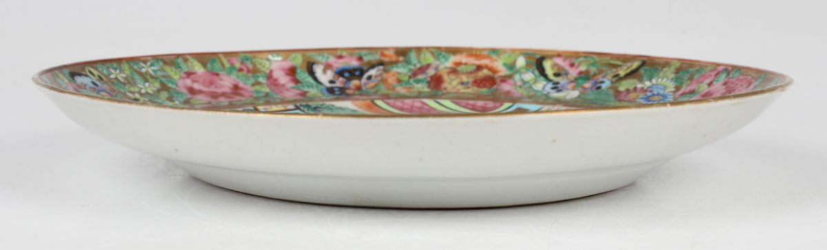 A set of six Chinese Canton famille rose porcelain plates, mid-19th century, each painted with a - Image 6 of 25