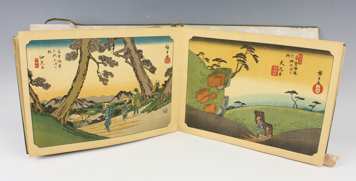 A collection of assorted Japanese prints, 20th century, including various Hiroshige Tokaido road - Image 27 of 40