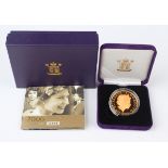 An Elizabeth II Royal Mint gold proof five pounds crown 2006 commemorating Her Majesty Queen