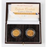 A Royal Mint gold two-coin presentation set commemorating the 100th Anniversary of the Entente