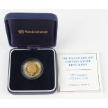 An Elizabeth II Westminster Mint gold Guernsey twenty-five pounds 1999 commemorating the marriage of