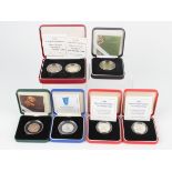 A small collection of Royal Mint piedfort issue commemorative coins, including a two pounds 2003