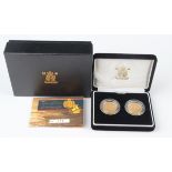 A Royal Mint The Douro sovereign two-coin set, salvaged from the wreck of the Douro in 1992, cased