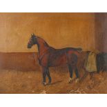 Thomas Prince - Horse in a Stable, oil on canvas, signed and dated '04, 49.5cm x 65cm, within a faux