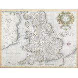 Gerard Mercator - 'Anglia Regnum' (Map of England and Wales), 17th century engraving with later