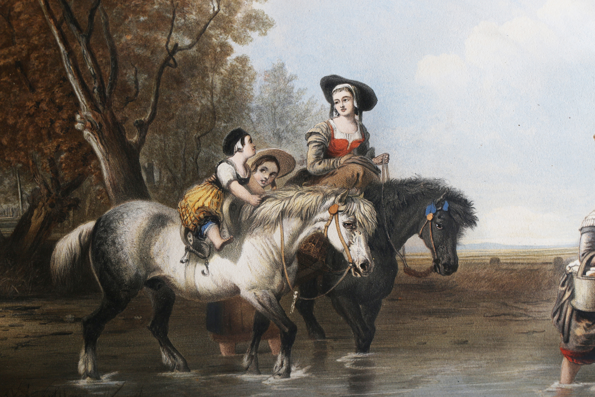 After Augustus Wall Callcott - Returning from Market (Crossing the Stream), 19th century - Image 14 of 15