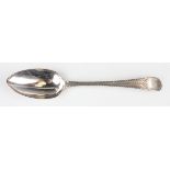 A George III silver Old English pattern bright-cut tablespoon, London 1787 by Hester Bateman, weight