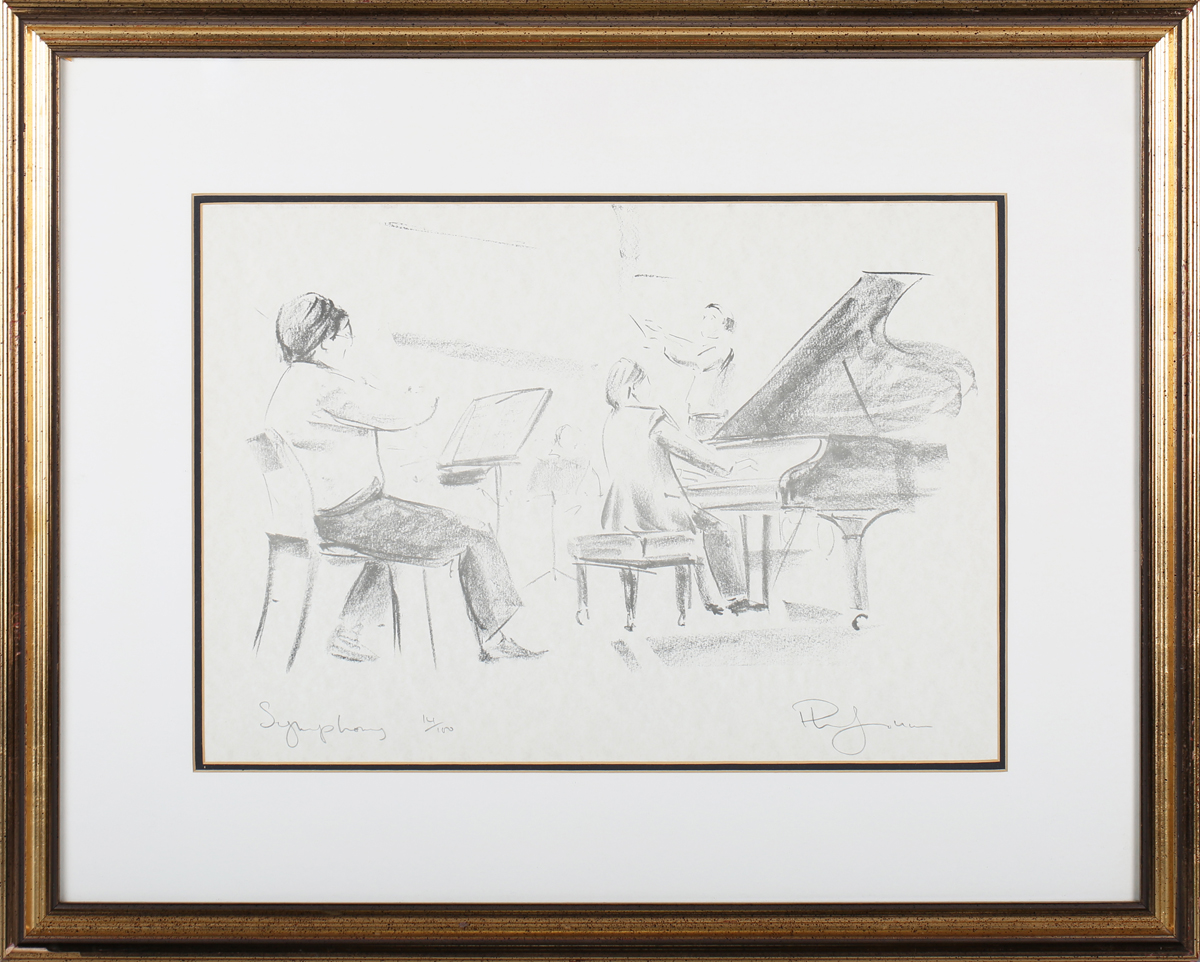 Phil Johns - 'Symphony' and 'The Concert', a pair of 20th century monochrome prints, signed and - Image 12 of 12