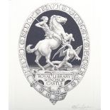Stephen Gooden - 'Royal Library Windsor Castle' (ex libris), engraving on cream laid paper, signed