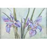 Unity Couzens - 'Iris', oil on canvas-board, signed and dated '71 recto, titled artist's label