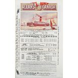 Allan Shipping Line - 'Allans Canada' (Shipping Travel Poster), offset lithograph, printed 1913,