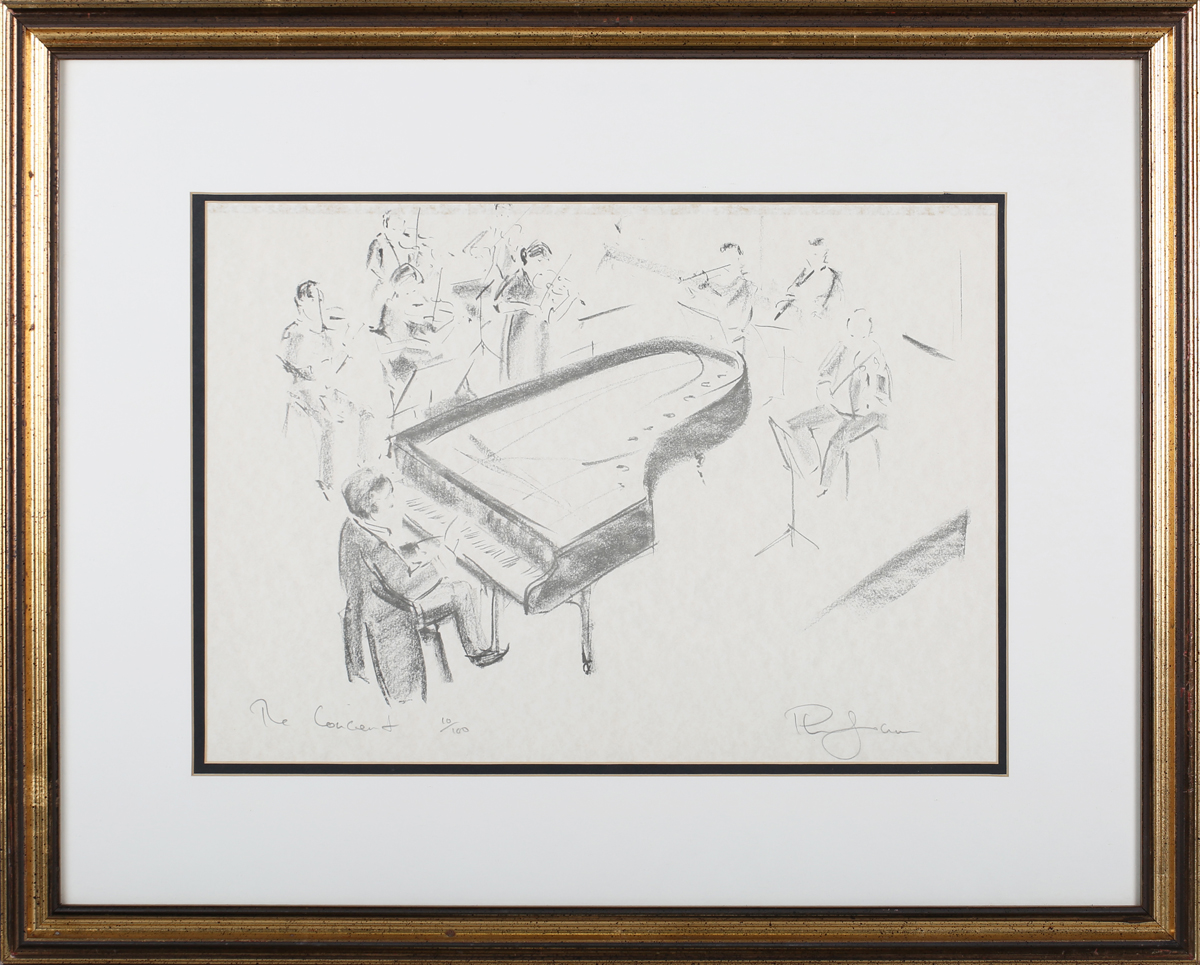 Phil Johns - 'Symphony' and 'The Concert', a pair of 20th century monochrome prints, signed and - Image 6 of 12