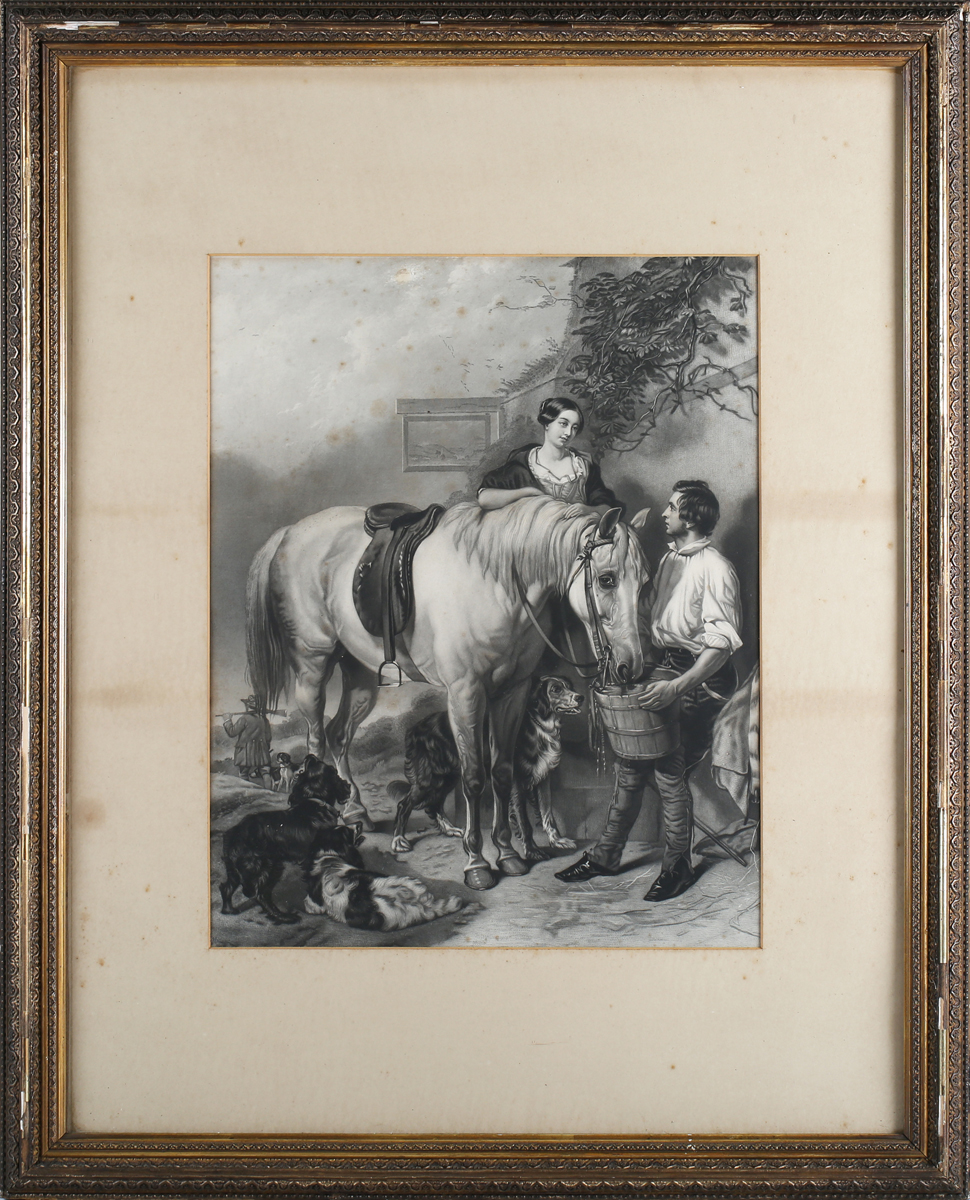 After Augustus Wall Callcott - Returning from Market (Crossing the Stream), 19th century - Image 8 of 15