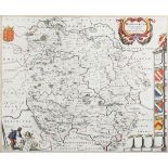 Joan Blaeu - 'Herefordia Comitatus' (Map of the County of Herefordshire), 17th century engraving