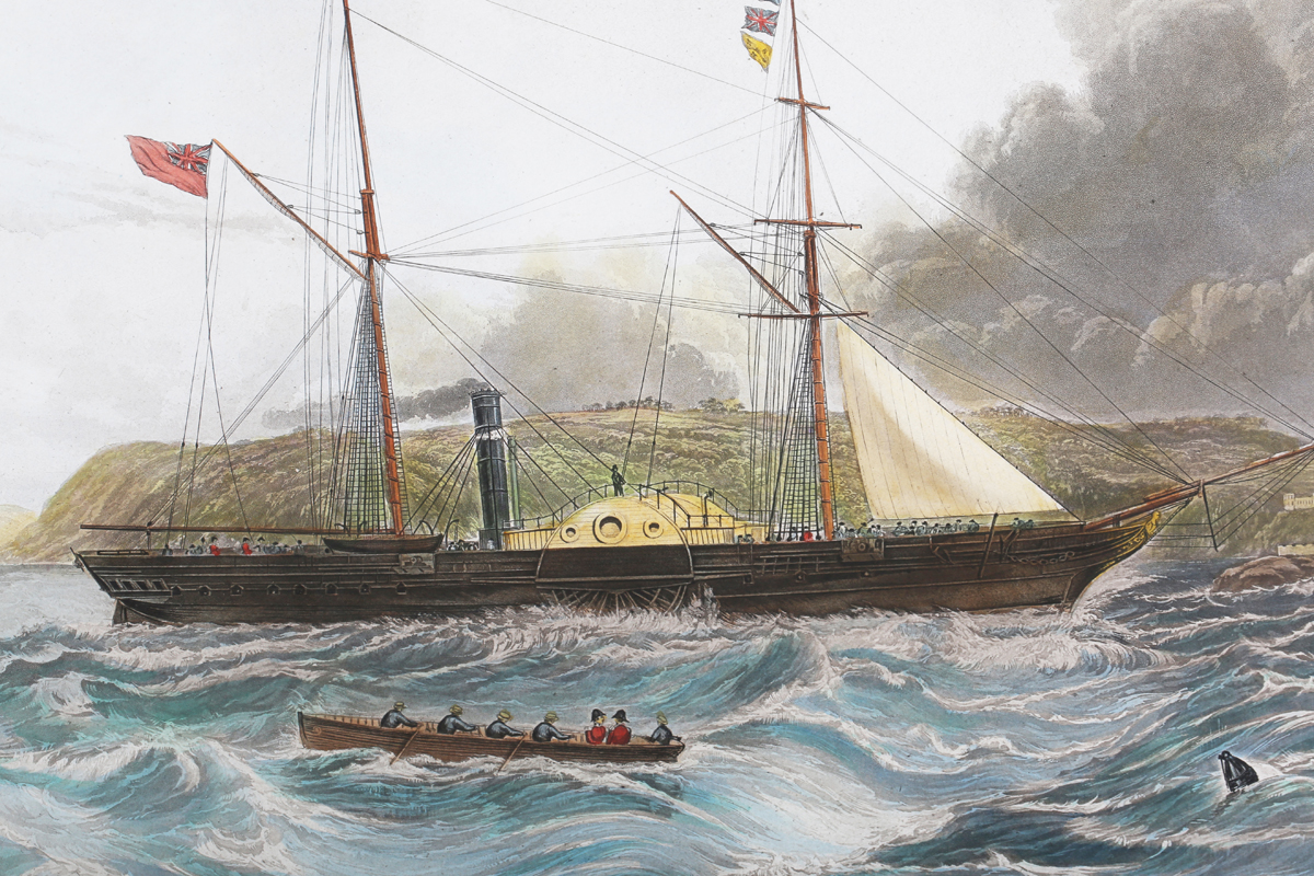 H. Papprill, after Knell - 'This View of Her Majesty's Steam Frigate Cyclops, off Spithead, under - Image 3 of 14