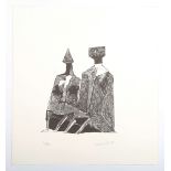 Lynn Chadwick - Sitting Figures, 20th century lithograph on wove paper, signed, dated '71 and