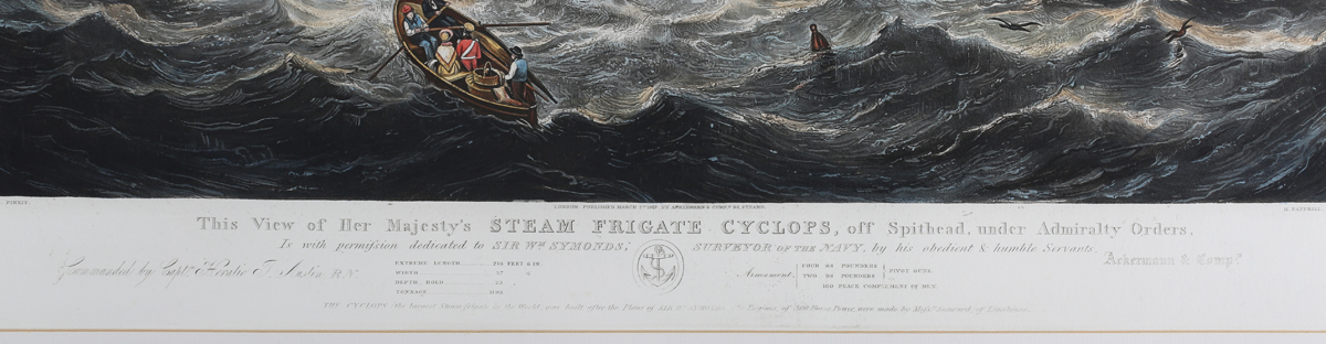 H. Papprill, after Knell - 'This View of Her Majesty's Steam Frigate Cyclops, off Spithead, under - Image 11 of 14