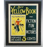 A 19th century lithograph in colours - 'Buy The Yellow Book, for Fiction, Fun and Pictures',