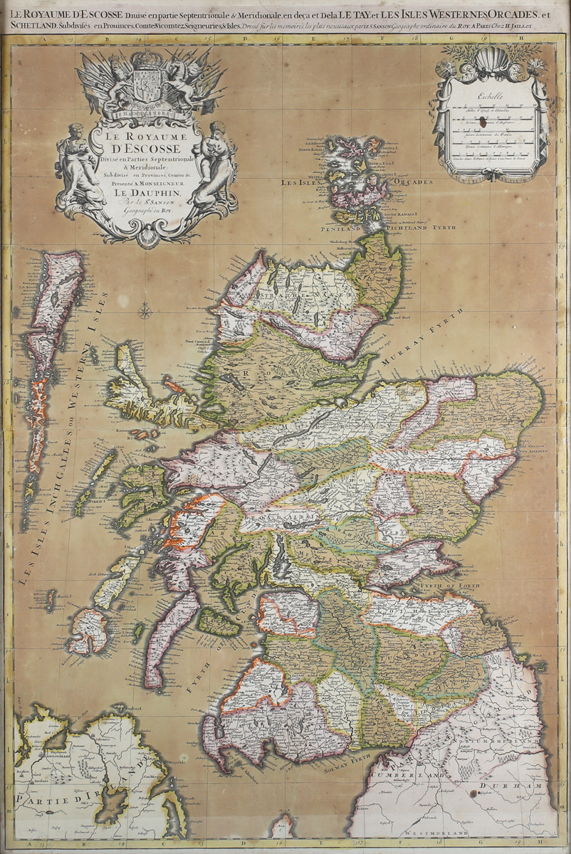 Hubert Jaillot (publisher) - 'Le Royaume d'Escosse' (Map of Scotland), 17th century engraving with