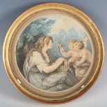 Circle of Francesco Bartolozzi - Arcadian Scenes, a pair of tondo late 18th/early 19th century