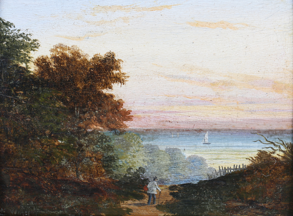 W. Ward, British School - Moonlight View of an Estuary with Castle and Sailing Vessel, and A View of - Image 6 of 11