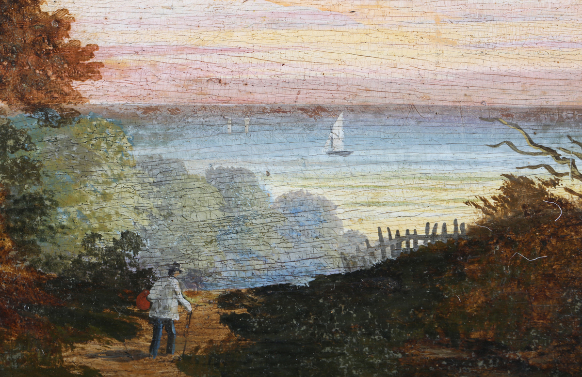 W. Ward, British School - Moonlight View of an Estuary with Castle and Sailing Vessel, and A View of - Image 3 of 11