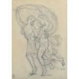 Pierre Auguste Cot - 'Etude pour l'Orage', 19th century pencil, with studio stamp, title and